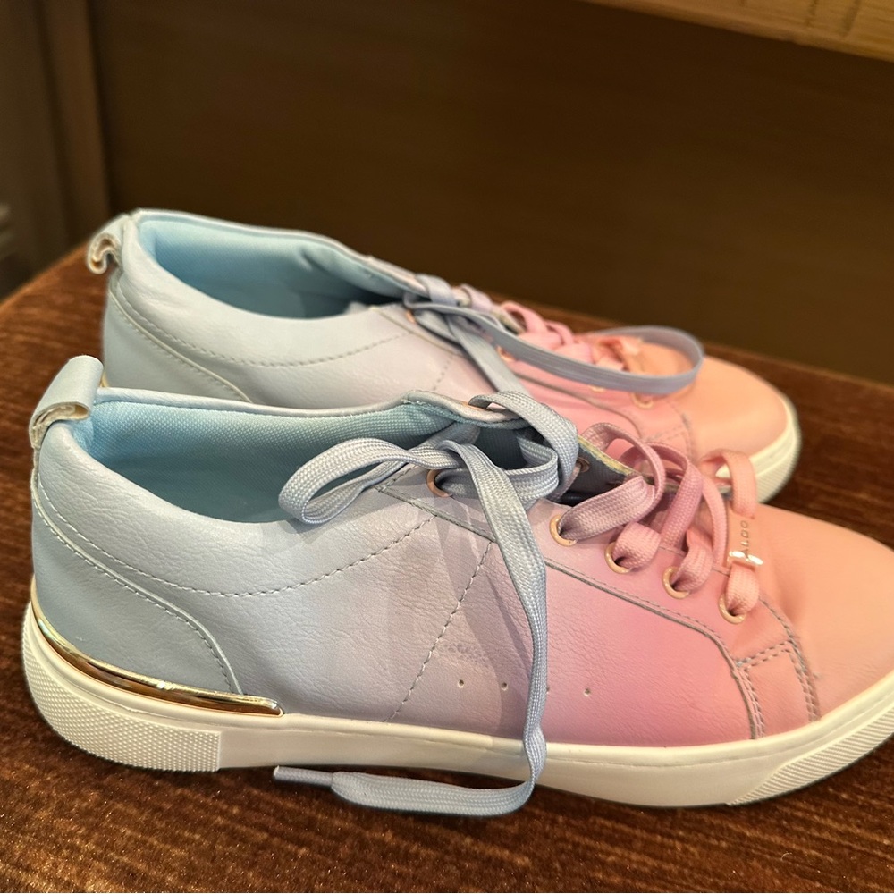 Aldo Pink and Blue Gradient Sneakers - Picture 10 of 10